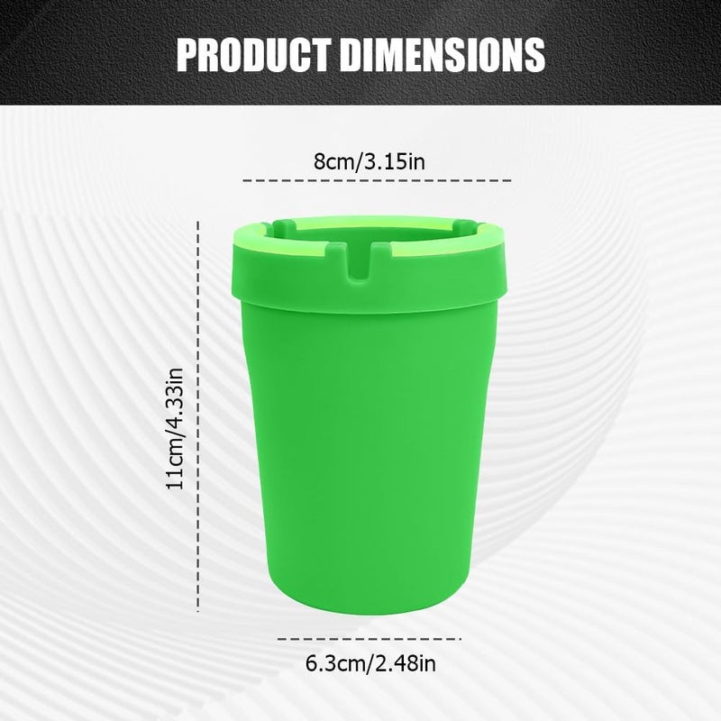 Lyxheth Glow in The Dark Ashtray, Car Ashtray, Cigarette Self-Extinguishing Car Cup Holder Ashtrays with Lid, Universal Portable Mini Vehicle Cigarette Trash Can Auto Accessories for Cars (Green) - Image 2